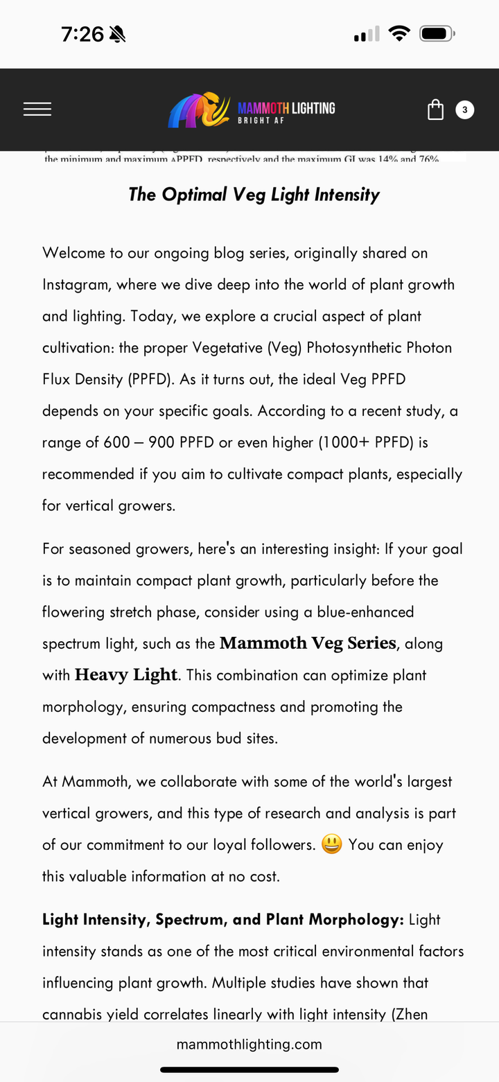 * Veg + Mom Series with Enhanced Blue Spectrum